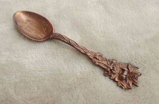 Columbine By Paye And Baker 5 1/4 " Long Copper Souvenir Spoon Butte Mont.