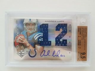 2012 Limited Rookie Auto Jumbo Jersey Andrew Luck /49 Gem Bgs 9.  5 10 Auto