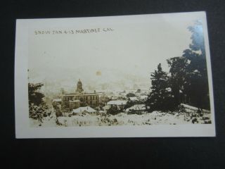 Old Vintage 1913 - Martinez Ca.  - Snow Scene - Rppc - Real Photo Postcard