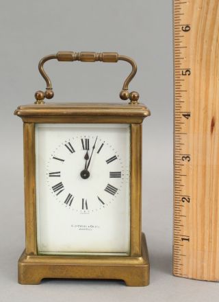 19thc Antique A.  Stowell & Co Boston Gilt Bronze Carriage Clock,