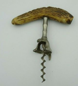 Vintage Stag Horn Corkscrew Bottle Opener