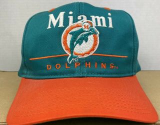 Miami Dolphins Eastport Nfl Cap Vintage Snapback Hat 90s Orange Old Logo Marino