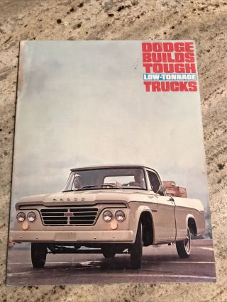 1963 Dodge Builds Tough Low Tonnage Trucks Sales Brochure Illustrated Color
