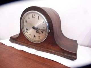 Vintage Napoleon Hat Shaped German Wooden Cased Mantle Clock Gwo