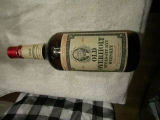 Vintage Old Overholt Cincinnati Ohio Straight Rye Whisky 4/5 Quart Glass Bottle 3