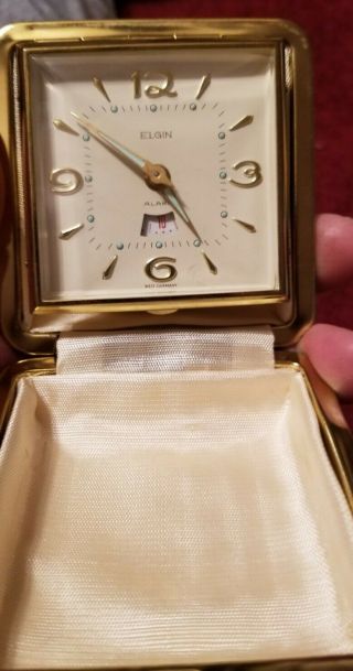 Vintage Rare Bradley Travel Alarm Clock Red Case Germany