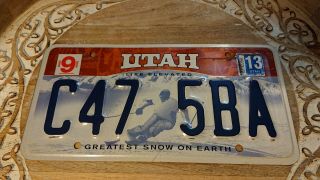 2013 Utah License Plate,  Life Elevated,  Greatest Snow On Earth