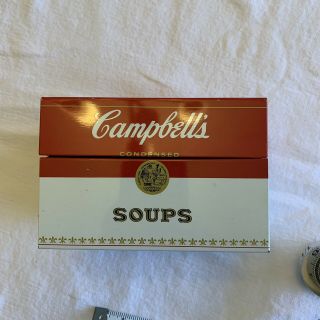 Vintage Campbell ' s Soup Metal Recipe Tin Box with Hinged Lid 3