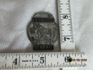 Vtg Osgood General Excavator Steam Shovel Advertising Watch Fob - Early 1900s