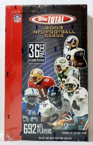 2003 Topps Total Nfl Football Trading Cards Factory Box