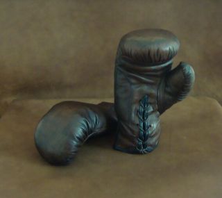 Vintage/antique Style Brown Leather Boxing Gloves 12 Oz - Retro