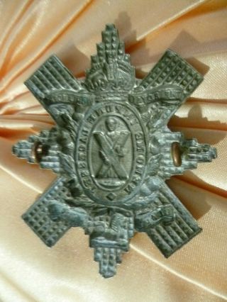WW1 The Royal Highlanders Black Watch Cap Badge KC WM 2 Lugs ANTIQUE Org 2