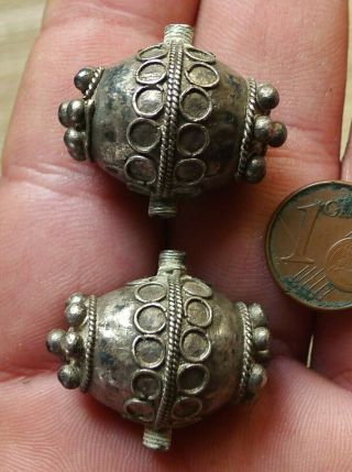 Perle Pendentif Argent Ancien Maroc Antique Moroccan Silver Berber Bead Pendant