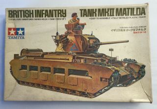 Vintage Tamiya 1/35 British Infantry Tank Mkii Matilda Scale Model Kit