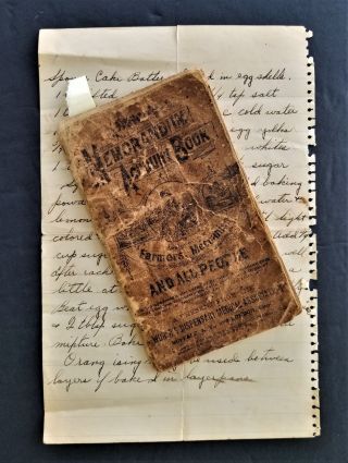 1899 Antique Handwritten Cookbook In Dr Pierce 