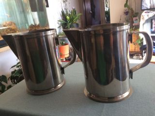 2 Polar Ware Vintage 18 - 8 Stainless Steel S/s Pitcher T64550 - 0 1/2 Gallon