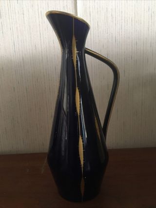 Echt Kobalt Blue 1960 " S Vintage Porcelain Vase Pitcher