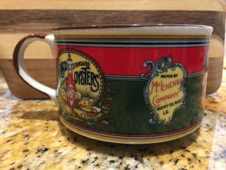 Vintage 1980 ' s Louisiana Tabasco Stoneware Soup Chili Mug Bowl D.  H.  Holmes 2