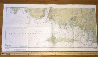 Vintage Nautical Chart,  Long Island Sound & Ct Coast,  116 - Sc,  9th Edition,  1970