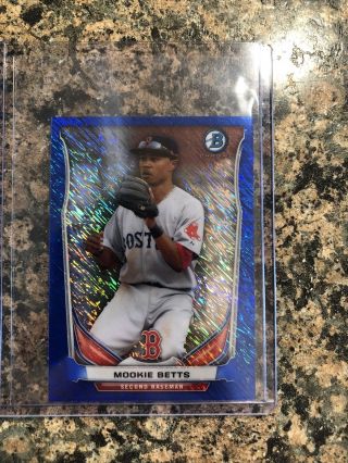Mookie Betts 2014 Bowman Chrome Mini Blue Shimmer Refractor /250 Rookie Rc
