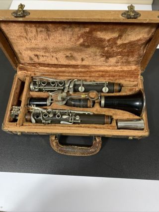 Vintage Conn Director Wood Clarinet In Case