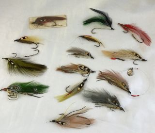 14 Vintage Fly Fishing Lures Hair Feathers 14 Different Designs