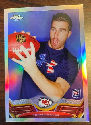 Travis Kelce 2013 Topps Chrome Rookie Rc Refractor 118 Chiefs