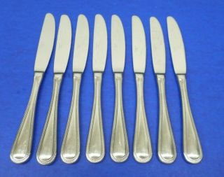 8 - Towle Beaded Antique Satin 18/8 Stainless China Flatware 9 " Dinner Knives