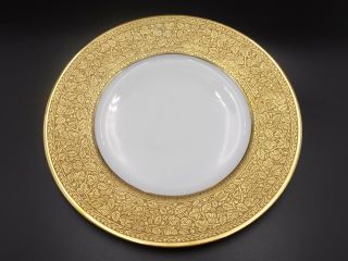 Vintage Hutschenreuther Gold Encrusted 10 1/2 " Dinner Plate