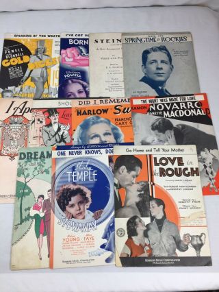 11 Vintage Sheet Music 1930 