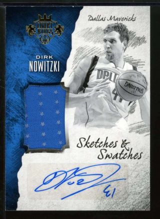 Dirk Nowitzki Card 2016 - 17 Court Kings Sketches And Swatches 25 /60