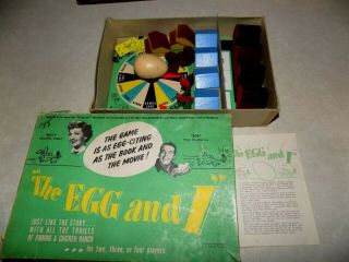 Rare Antique Vtg 1947 Board Game The Egg And I Movie W/fred Macmurray C.  Colbert