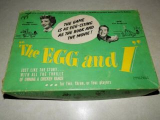 RARE AnTiQue Vtg 1947 BOARD GAME The EGG and I Movie w/Fred MacMurraY C.  CoLberT 2