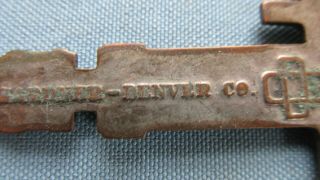 Vintage Copper Gardner - Denver Sinker Rock Drill Advertising Watch Fob - Colorado 3