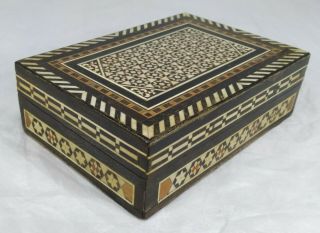 Hand Crafted Intricately Inlaid Anglo Indian Trinket Box C1900