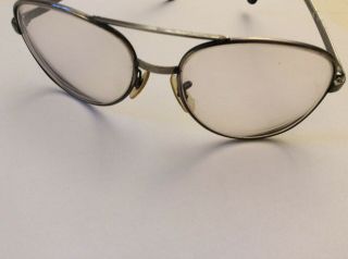 Vintage Aviator Eyeglasses Prescription Safety Glasses? Gun Metal Gray/Silver 3