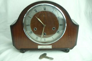 Antique / Vintage Smiths 8 Day Mantel Clock With Westminster Chimes.