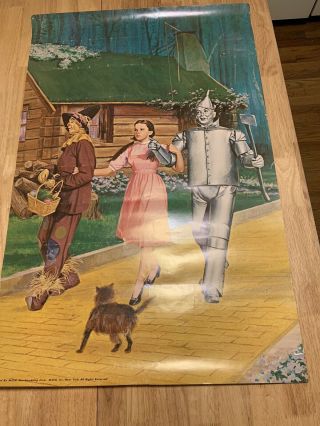 Vint.  Wizard Of Oz Movie Poster 34 X 22 Mgm Merchandising Singer Sewing Machines