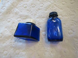 Vintage Phillips Magnesia Tables & Parker Pen Ink Cobalt Blue Bottle Set Usa