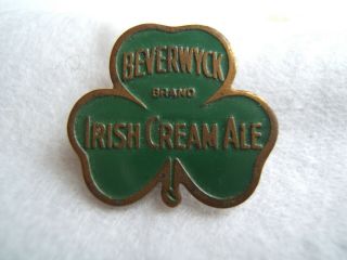 beverwyck brand irish cream ale beer lapel pin badge antique vtg old advertising 3