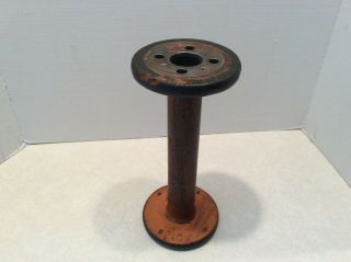 Vintage Industrial Textile Spool - Wood/metal - 11 1/2 "