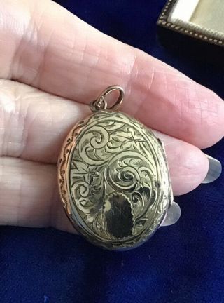 Antique Victorian 9ct Gold Rolled Gold Opening Picture Locket