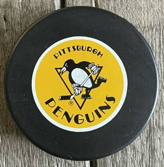 1980’s Vintage Nhl Pittsburgh Penguins Ziegler Game Puck