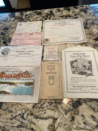 Vintage Ephemera - Cool Old Licenses,  Permits,  Picture Book,  And More
