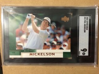 2002 Upper Deck Golf 41 Phil Mickelson Rc Rookie Sgc 9 Psa Bgs Non Auto Tiger