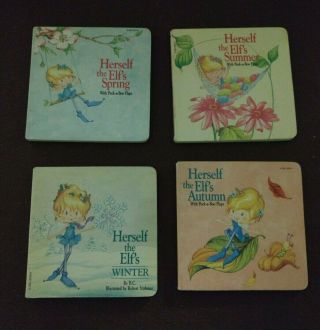 4 Vintage 1983 Herself The Elf Small Board Book Spring Summer Autumn Winter