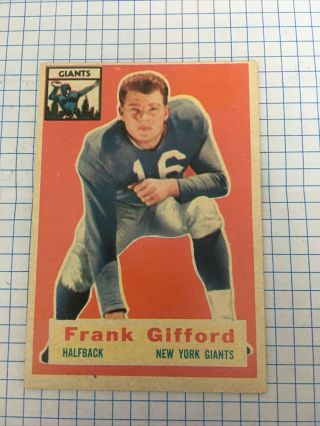 Vintage 1956 Topps Football Card Frank Gifford.  York Giants 53 Hall Of Fame