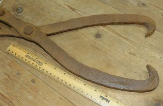 Vintage Iron Logging Forestry Tongs Blacksmith Made Old