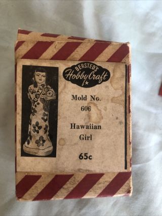 Vintage 1950s Bersted’s Hobby Craft Hawaiian Girl Mold 606