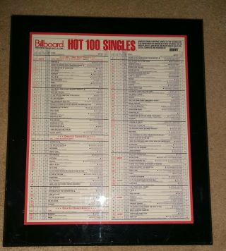 Vintage Billboard Hot 100 Singles Wall Plaque 15 " X 13 " Music,  Songs,  Artists,